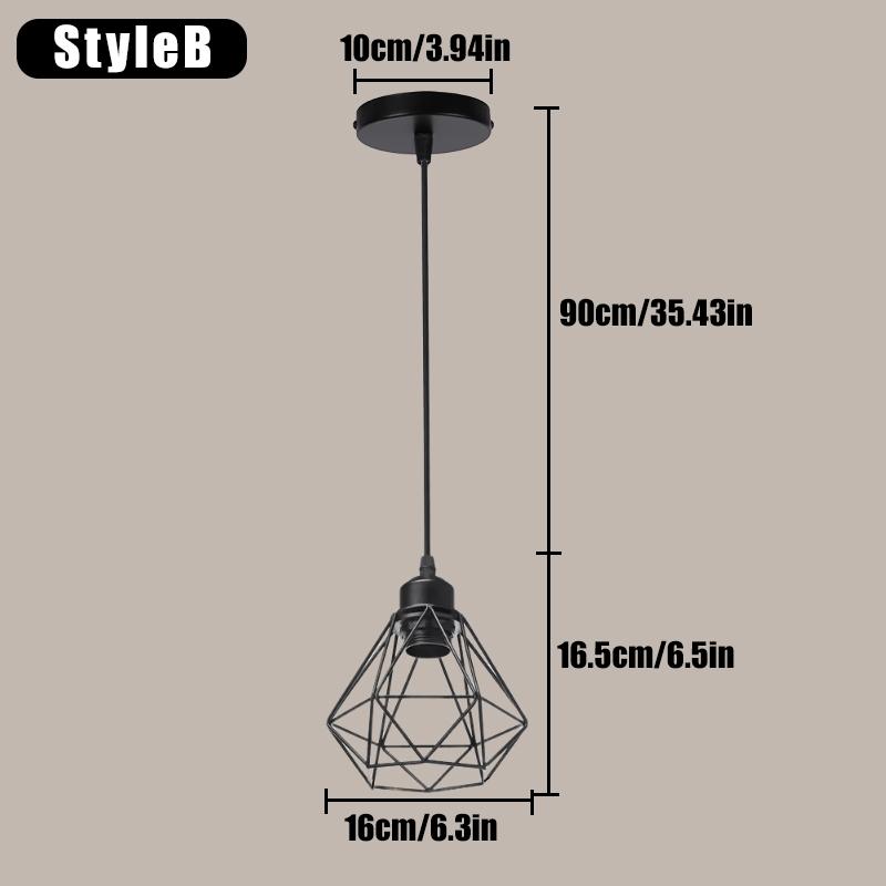 Modern Minimalist Pendant Light, Hexagonal Cage Ceiling Lamp, Industrial Metal Adjustable Lantern, Vintage Style for Restaurant Bedroom Cafe Living Room Shop
