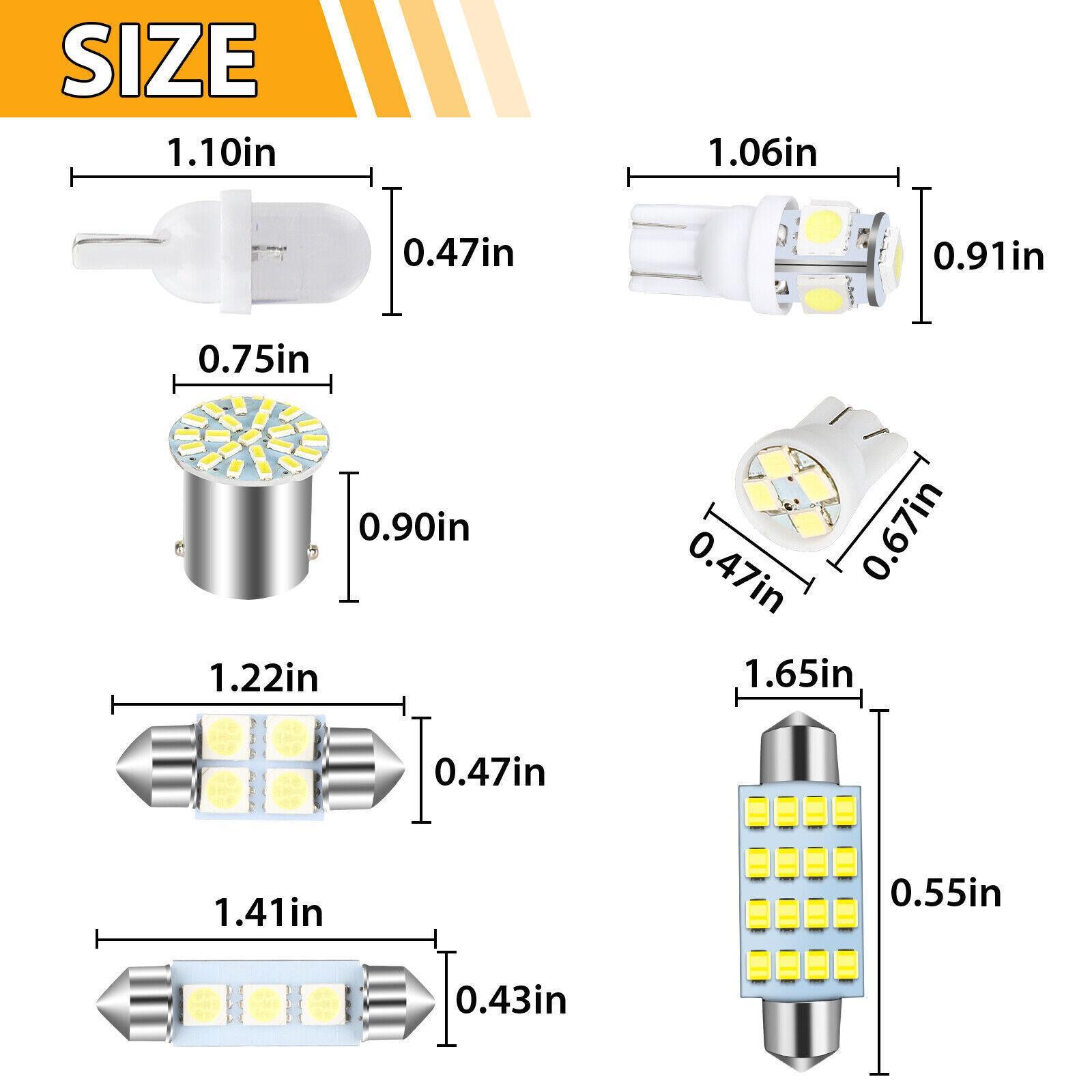 42PCS 6500K Car Interior LED Light Bulbs Kit, White, Map/Dome/Door/Trunk/License Plate Lights, Compatible with Most Vehicles (USA)