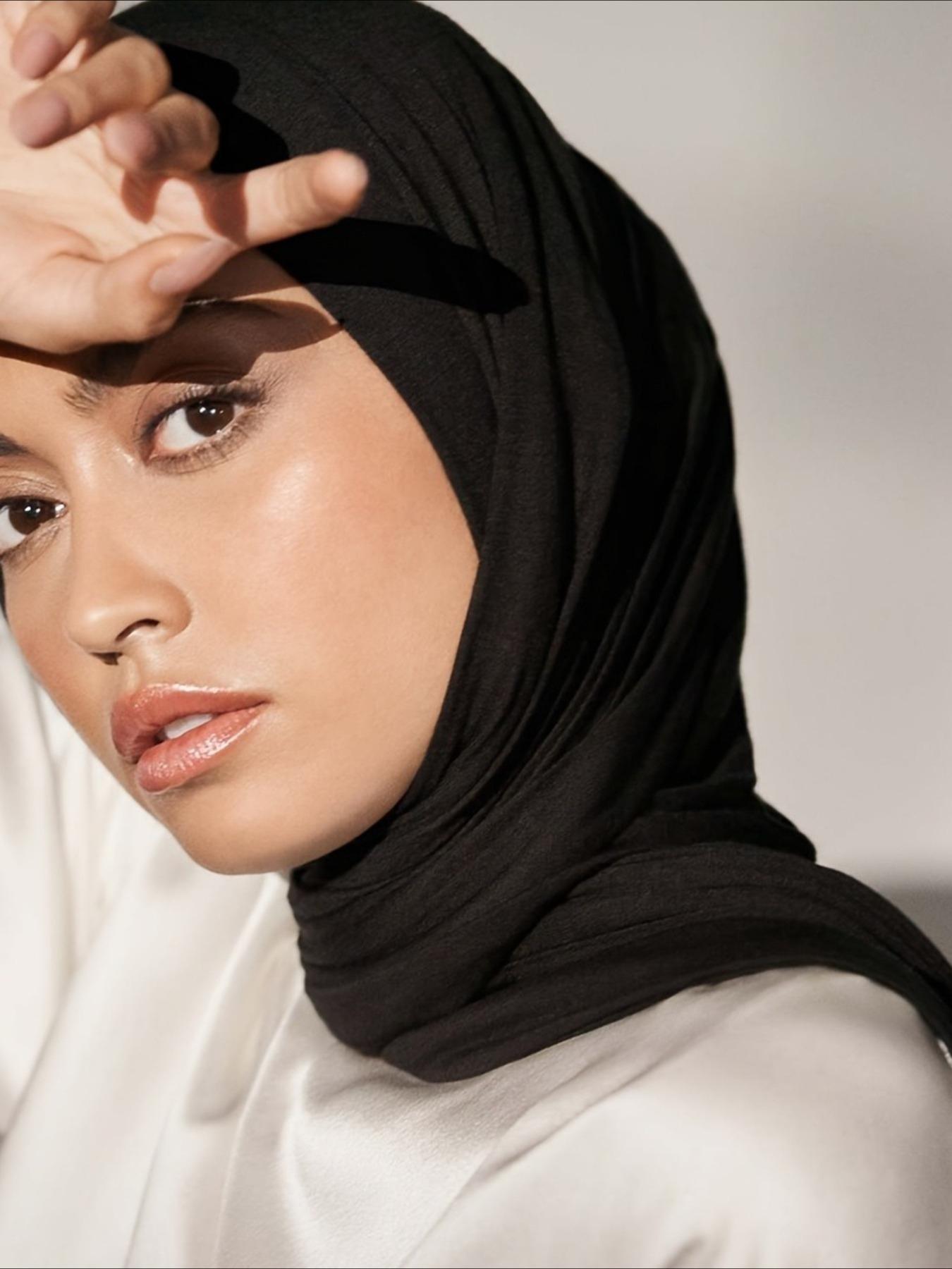【High-quality mercerized cotton】 Sweatband long scarf for women, turtleneck dust-proof scarf, warm headscarf for Middle East Muslims Turban Hijab