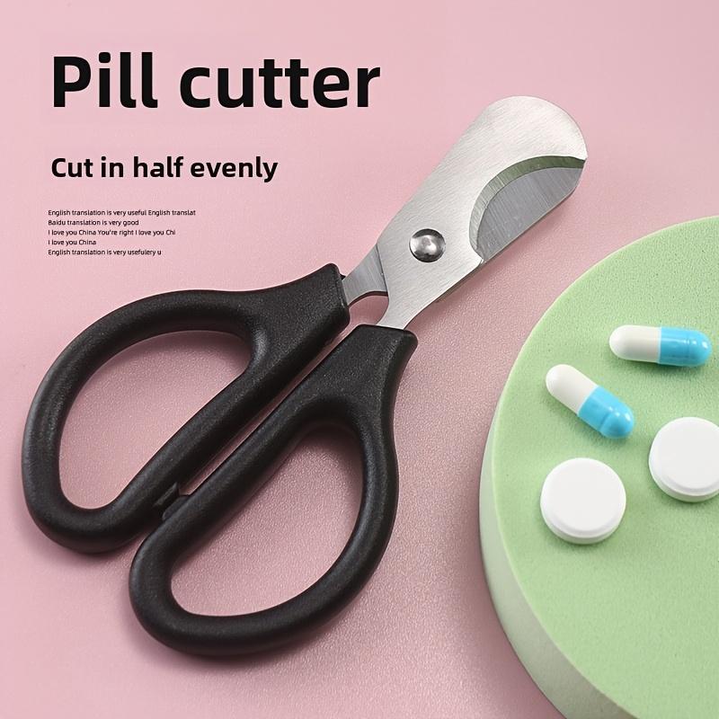 Stainless Steel Cigar Cutter 2-In-1, Tablet and Pill Scissors, Portable Cutting Tool for Medicine, Double-Sided Sharp Scissors