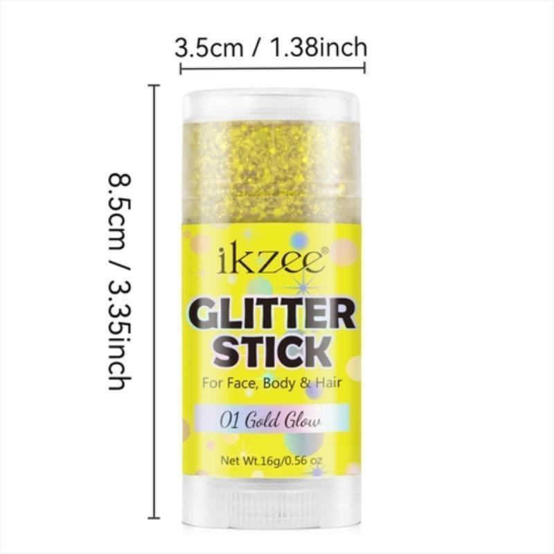 Ikzee Glitter Stick, Body Glitter Gel for Face and Hair, Shimmering Mermaid Glitter with Chameleon Effect and Large Particles, Glowing Body Glitter Cosmetic, Festival Party Makeup Accessory Ikzee Glitter Stick, Body Glitter Gel for Face and Hair, Shimmering Mermaid Glitter with Chameleon Effect and Large Particles, Glowing Body Glitter Cosmetic, Festival Party Makeup Accessory