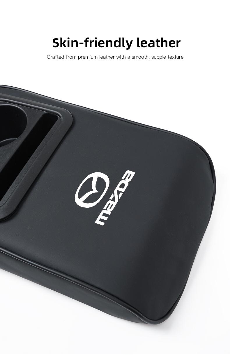 Car Center Console Armrest Pad, Car Armrest Box Mat, Car Armrest Box Cup Holder,For Mazda 2 6 CX-5 CX-80 CX-70 CX-90 MX-30 CX-60 CX-50 CX-30 BT-50 e-TPV CX-3 CX-8 ATENZA CX-9 CX-7 MX-5 Mazda 5 3 RX-8