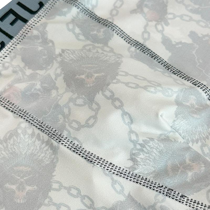 4 pieces of KJFISTMU men's boxer shorts, random 4-piece set, men's stylish printed graffiti sports underwear, comfortable fit, breathable and quick-drying. Street Style Graphics Casual Polyester Menswear