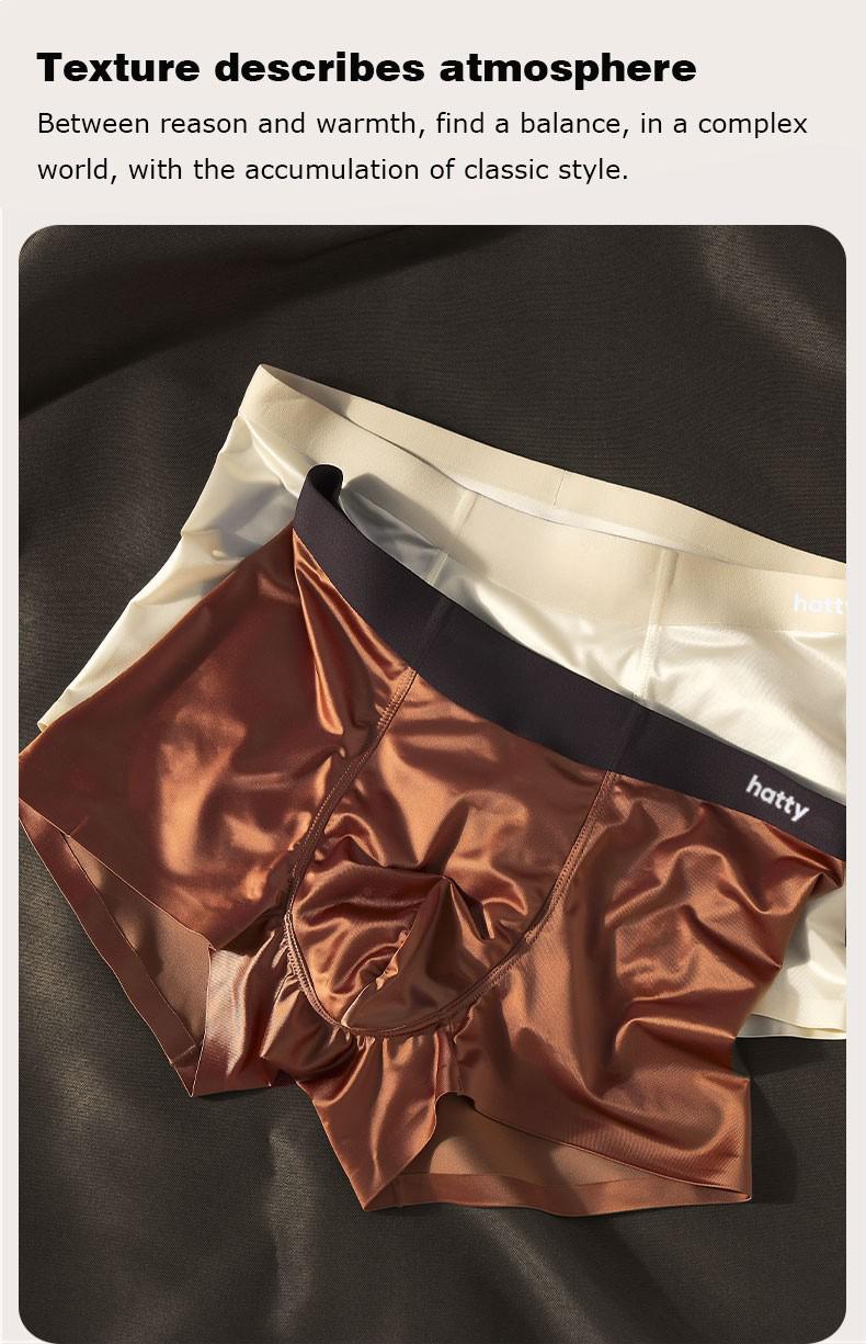 Elegant Silk Men's Ice Silk Underwear Mulberry Silk Antimicrobial Men's Boxer Briefs