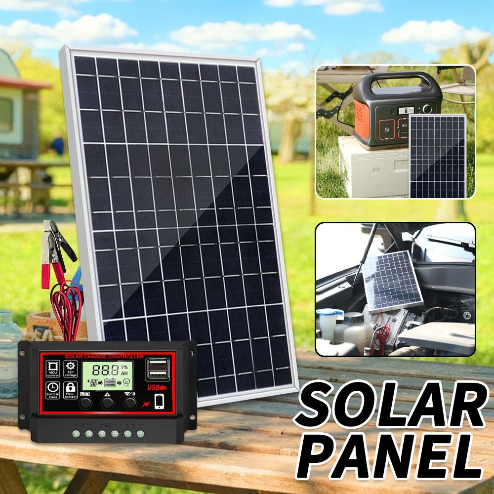 Single Crystal Silicon Solar Panel Kit, Solar Charger, Car Charger with 80a/100a Controller, Output 12V-18v-24v Dc Interface