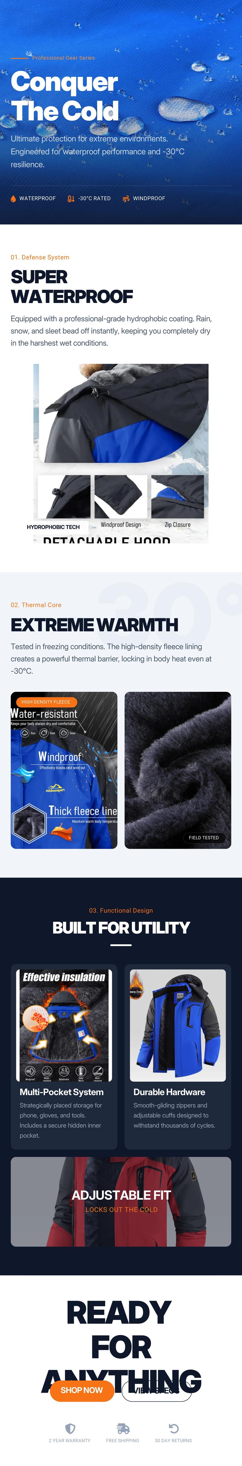 Men's Waterproof Fleece Mountain Jacket, Windproof Insulated Ski Jacket, Multi-Pocket Design, Outdoor Activities, Cold Weather, Thermal Lined Outerwear