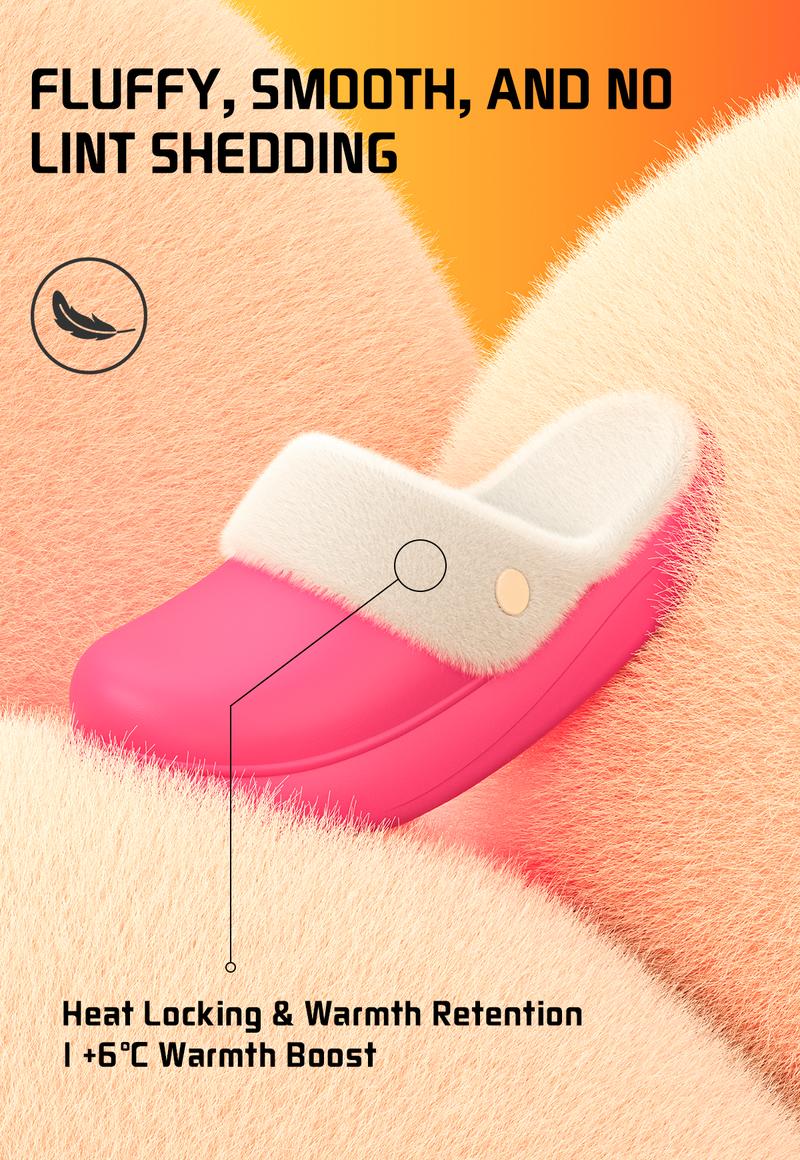 YASSIA Cozy Removable Fleece-Lined Winter Slides | Warm, Non-Slip & Water-Resistant Slippers Girl Women