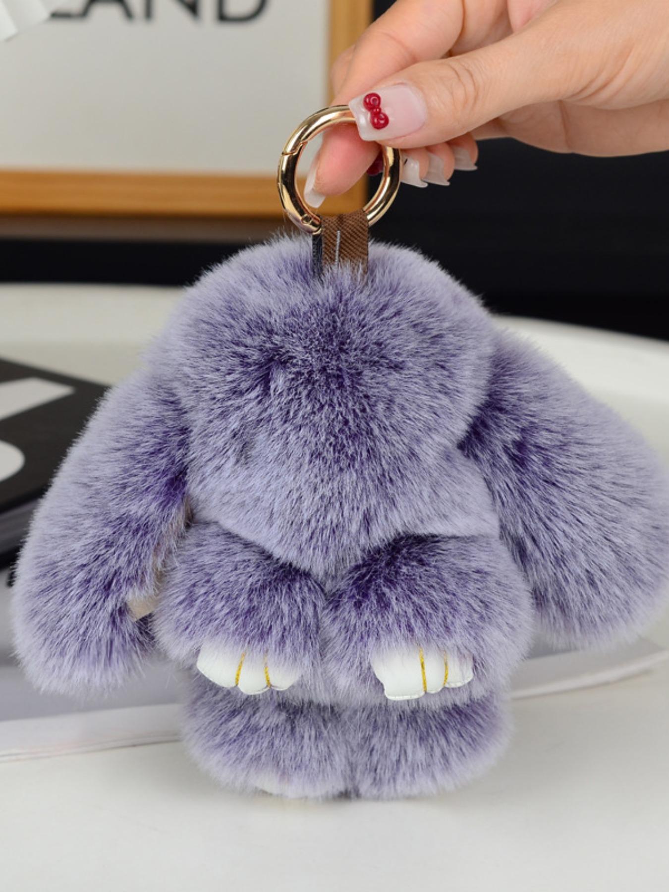 Handmade Cute Bunny Plush Keychain, Adorable Knitted Design, Perfect for Car, Bag, Phone, Fuzzy Keychain, Ideal Gift for Holidays & Birthdays