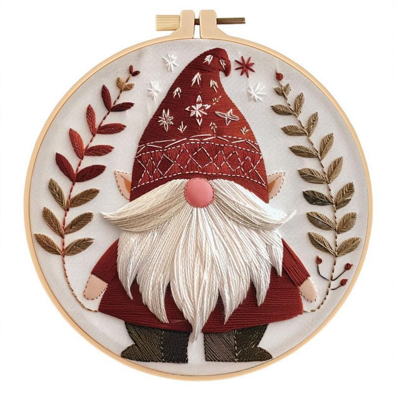 Christmas Holiday Craft Embroidery Kit for Adults - Stainless Steel Needle DIY Cross Stitch Set on Fabric, English Guide Included, Handmade Needlework Decor (Sports & Outdoor Fan Shop Gaming Craft)