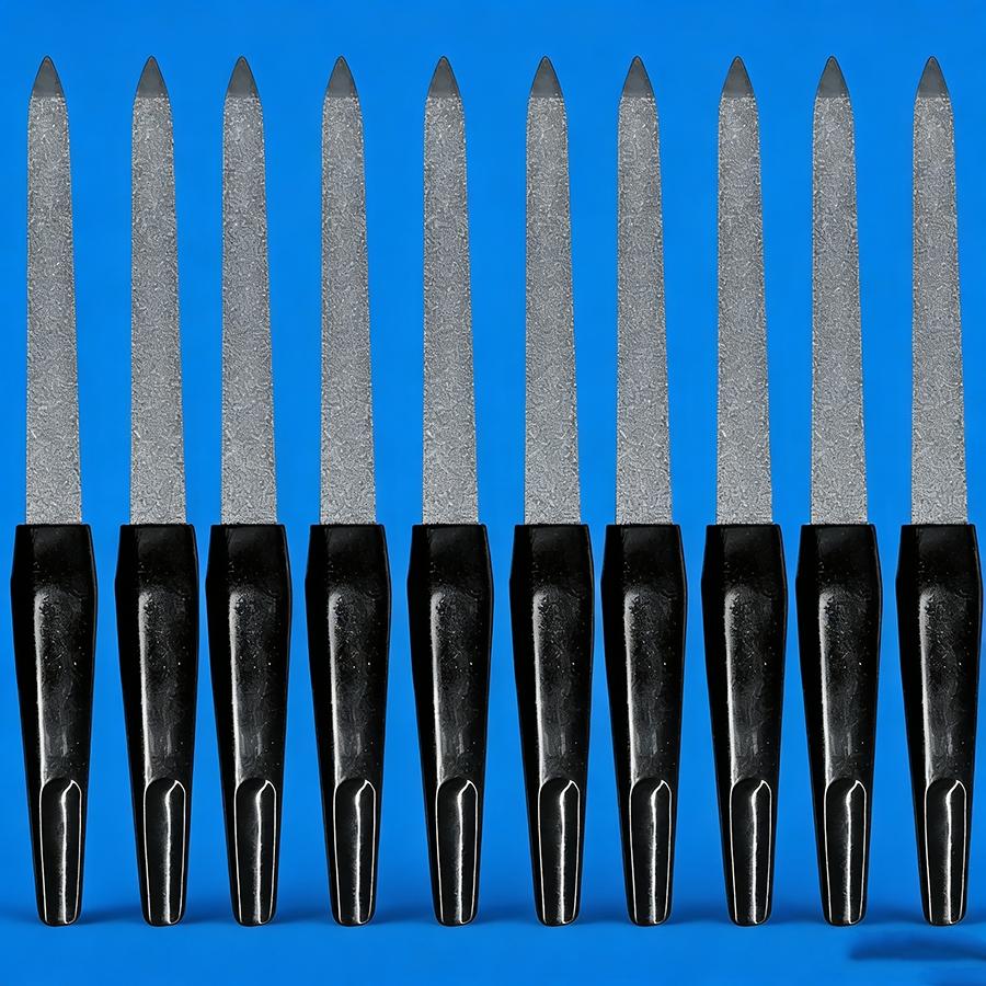 10pcs Double-Sided Metal Nail Files, Professional DIY Nail Art Accessories for Manicure and Pedicure Beauty