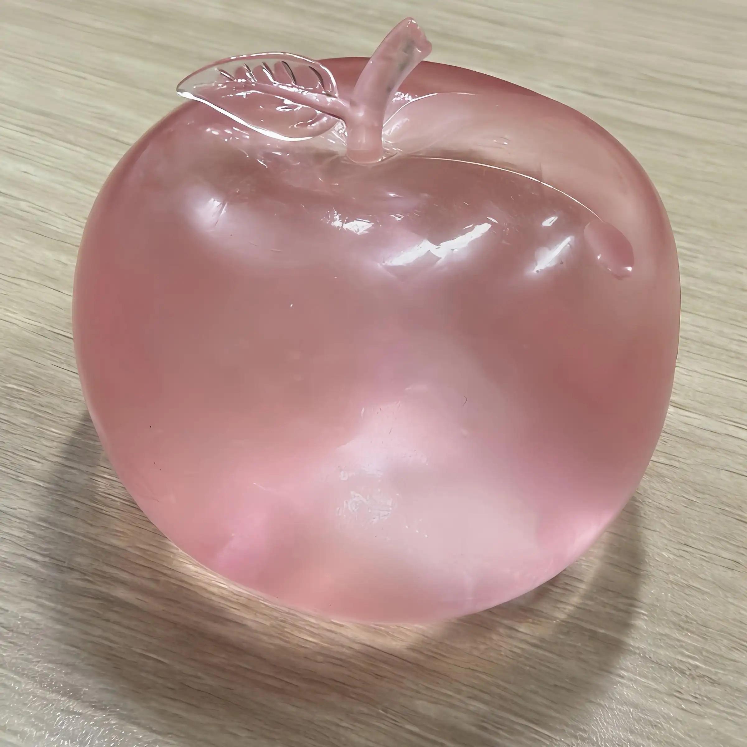 Crystal Apple Figurine, Soft, Ultra-Thin Skin, Stress Relief Toy, Touch Sensory Toy, Office Desk Decor, Non-Edible Gift, Decorative Figurines