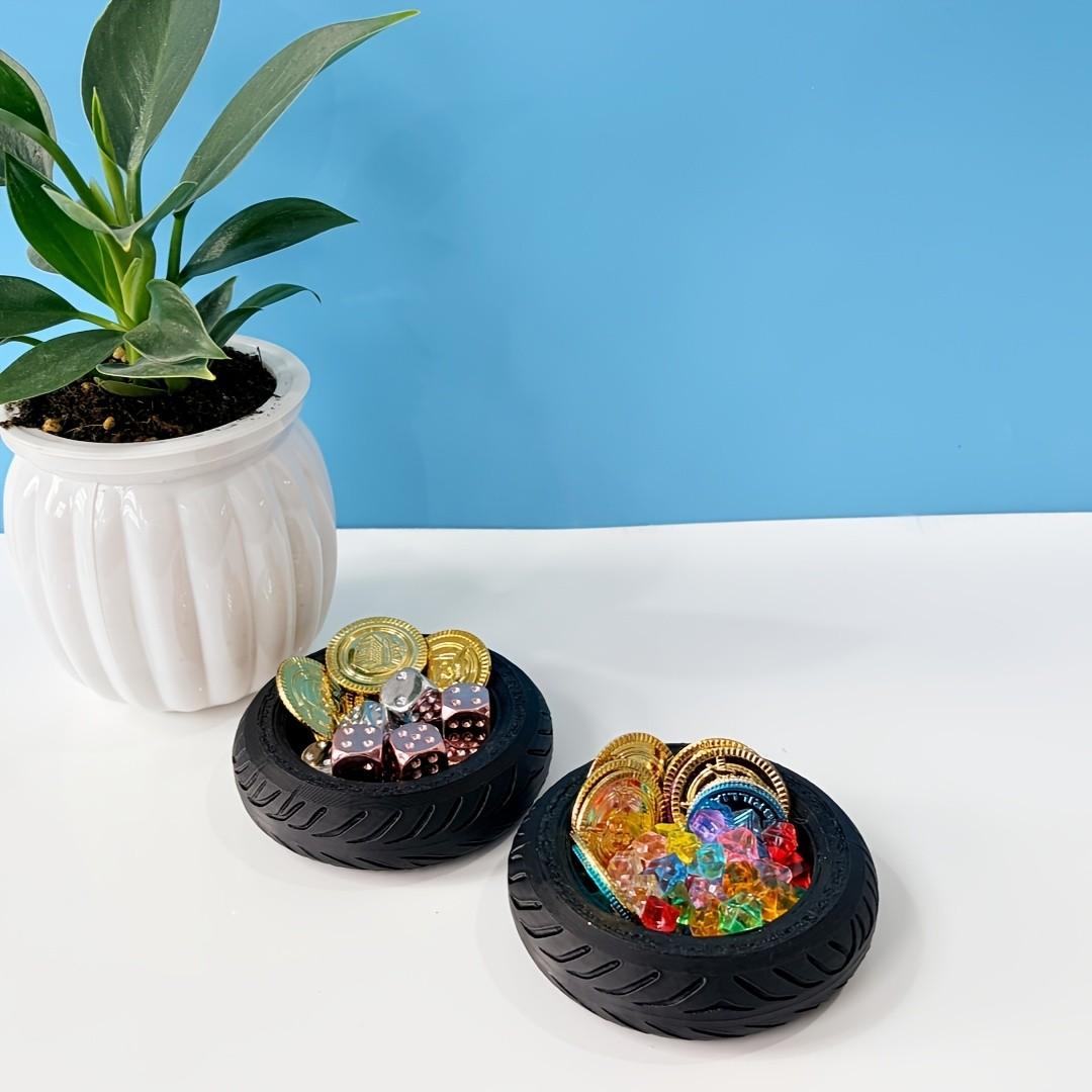 Tire Storage Box, Novelty Car Tire Organizer Tray, Home Decor Shelf, Key and Coin Holder, Perfect Gift for Motorcycle Enthusiasts