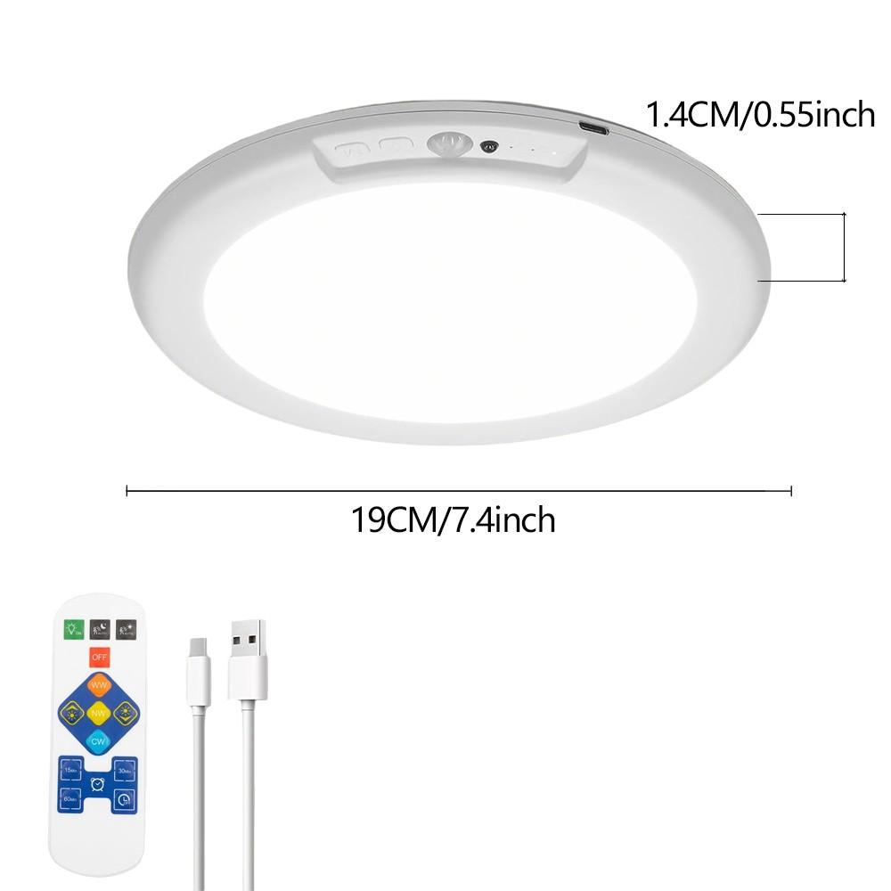 2 Pack Rechargeable Ceiling Lights with Remote Wireless Battery Operated Motion Sensor Waterproof Shower Lighting, 3CCT & Dimmable Stick On Closet Overhead for Pantry Living Room Renter Friendly