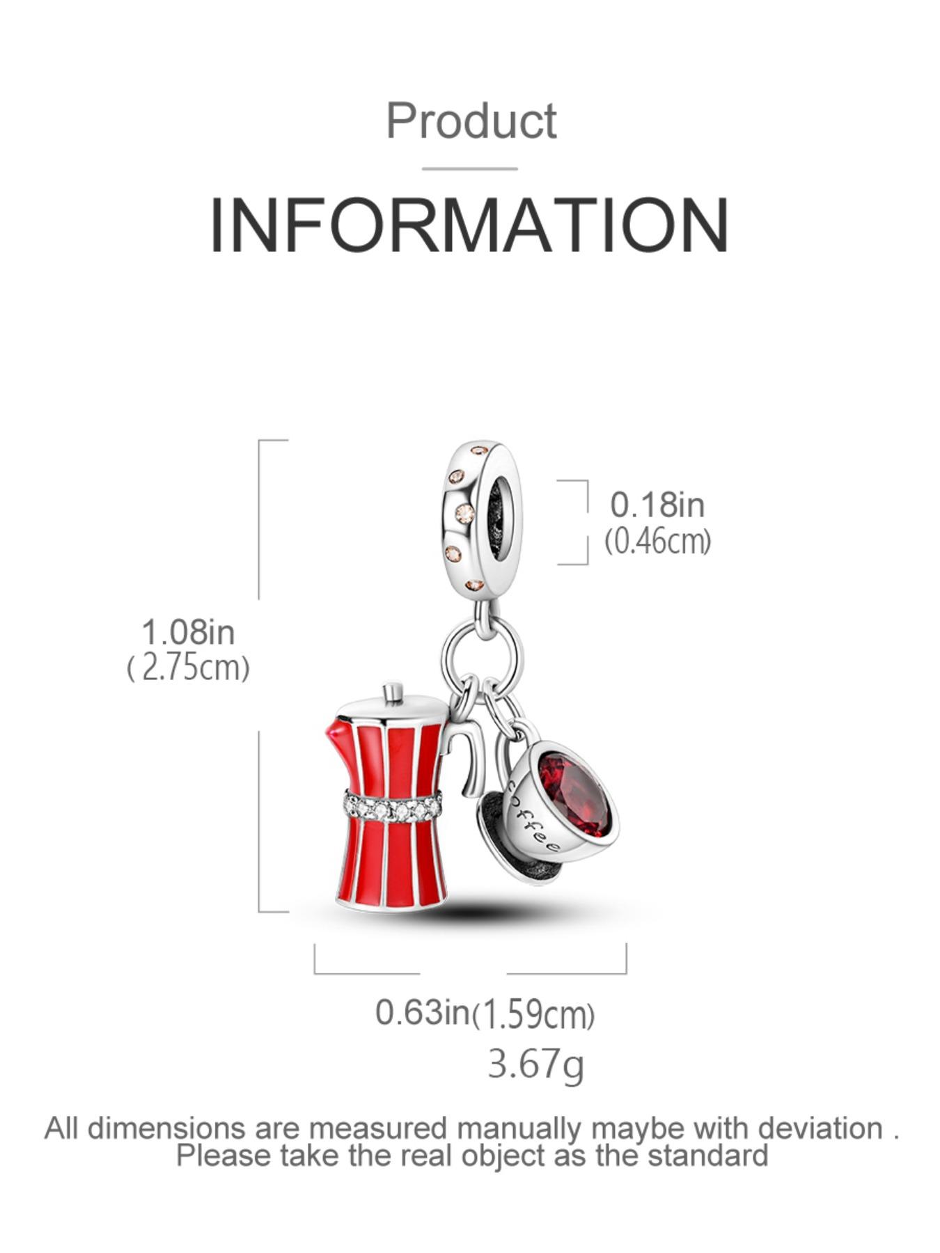 Retro Coffee Pot Shaped Pendant, Diy Pendants, Inlaid Copper Zirconia, Diy Jewelry Making Supplies, Beads Charms Accessories for Necklace and Bracelet, Fashion Accessories for Women & Girls for Holiday Engagement Gift