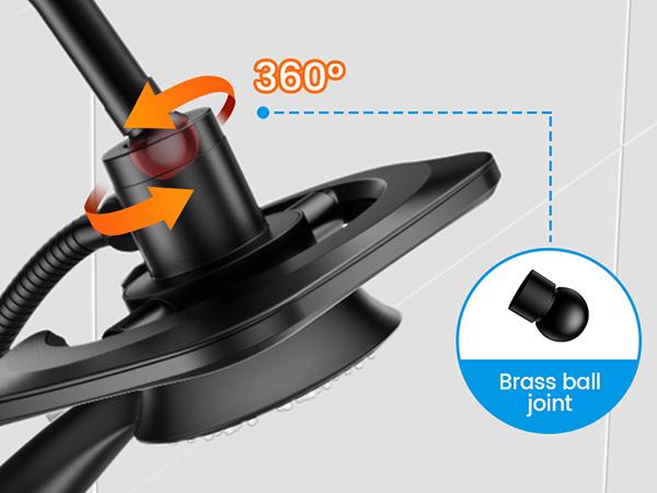 Hurran High Pressure 7.2" 2-in-1 Rainfall & Handheld Shower Head with Magnetic Dock offers 10 settings for a customized shower experience. Features a 59" stainless steel hose for flexibility,durability,and a magnetic dock for easy storage and quick access