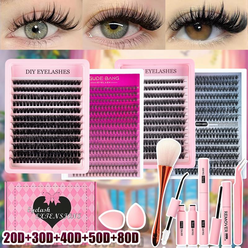 Large Capacity False Eyelashes, Eyelash Extensions, Mixed Pack, D Curl, Easy DIY Personal Lashes, Daily Use, Parties, Travel, Gift for Family and Friends