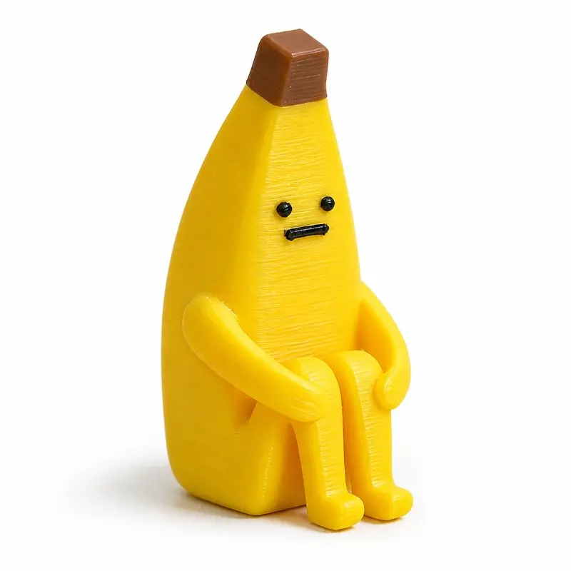 3D Printed Banana Anxiety Relief Desk Ornament – Cute Sculpture for Home Office Decor, Personalized Stress Relief Figurine, Unique Gift Idea