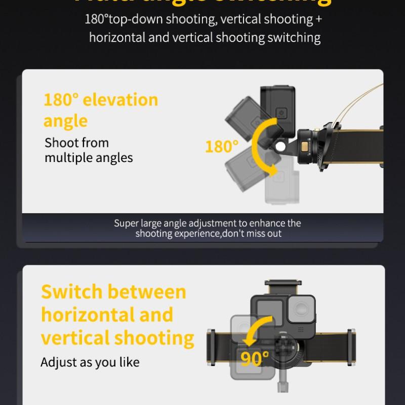 Adjustable Headwear Phone Camera Mount, First-Person View Shooting, Unboxing Camcorder Live Headband, Sports Camera Quick Release Headband