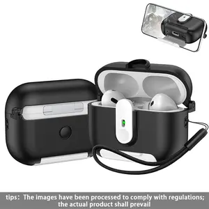 One-Button Flip Cover Lanyard Shockproof Earphone Case, Compatible with AirPods 4, 3, Pro2, Pro, 1/2, Durable Protection