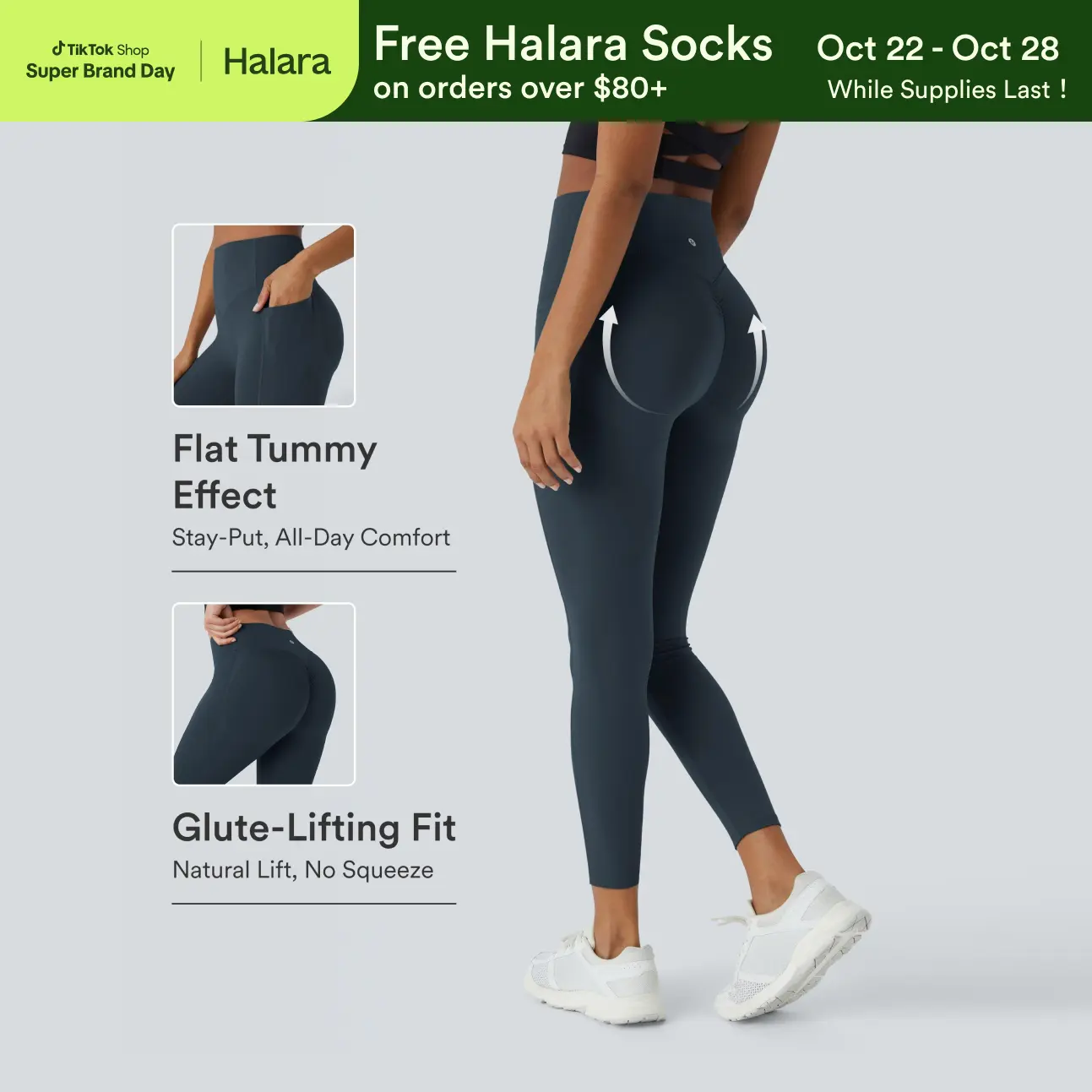 【Creator’s Pick】Halara UltraSculpt High Waisted Scrunch Butt Lifting Tummy Control Pocket Shaping Training Leggings