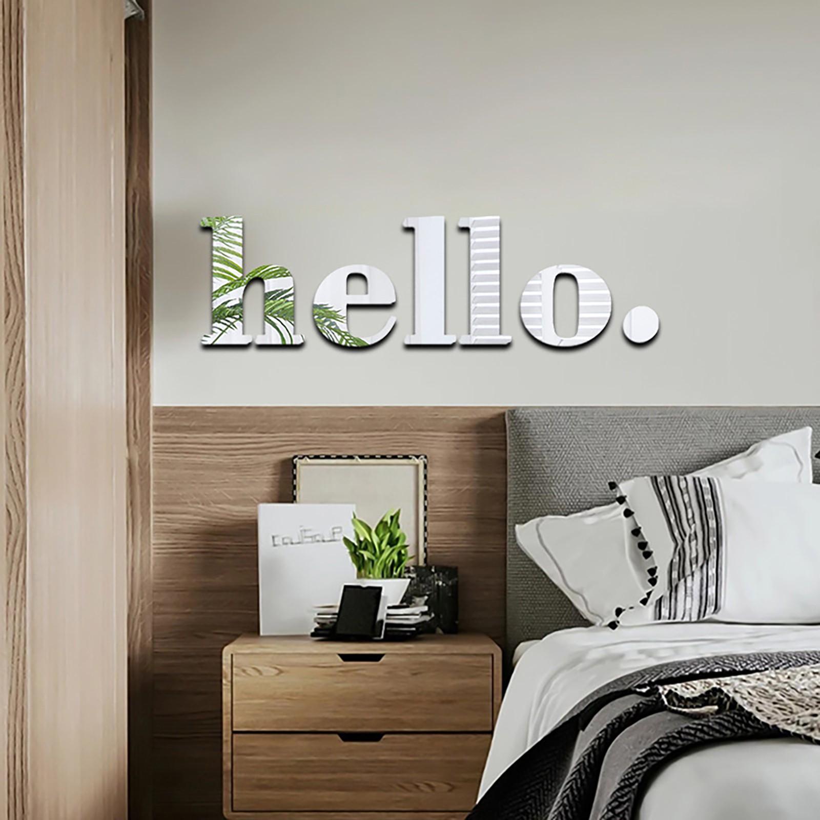 3D Creative Acrylic Wall Stickers Set, Welcome Sign Decals, Self-Adhesive for Bedroom, Entryway, Living Room, Porch, Home Decoration