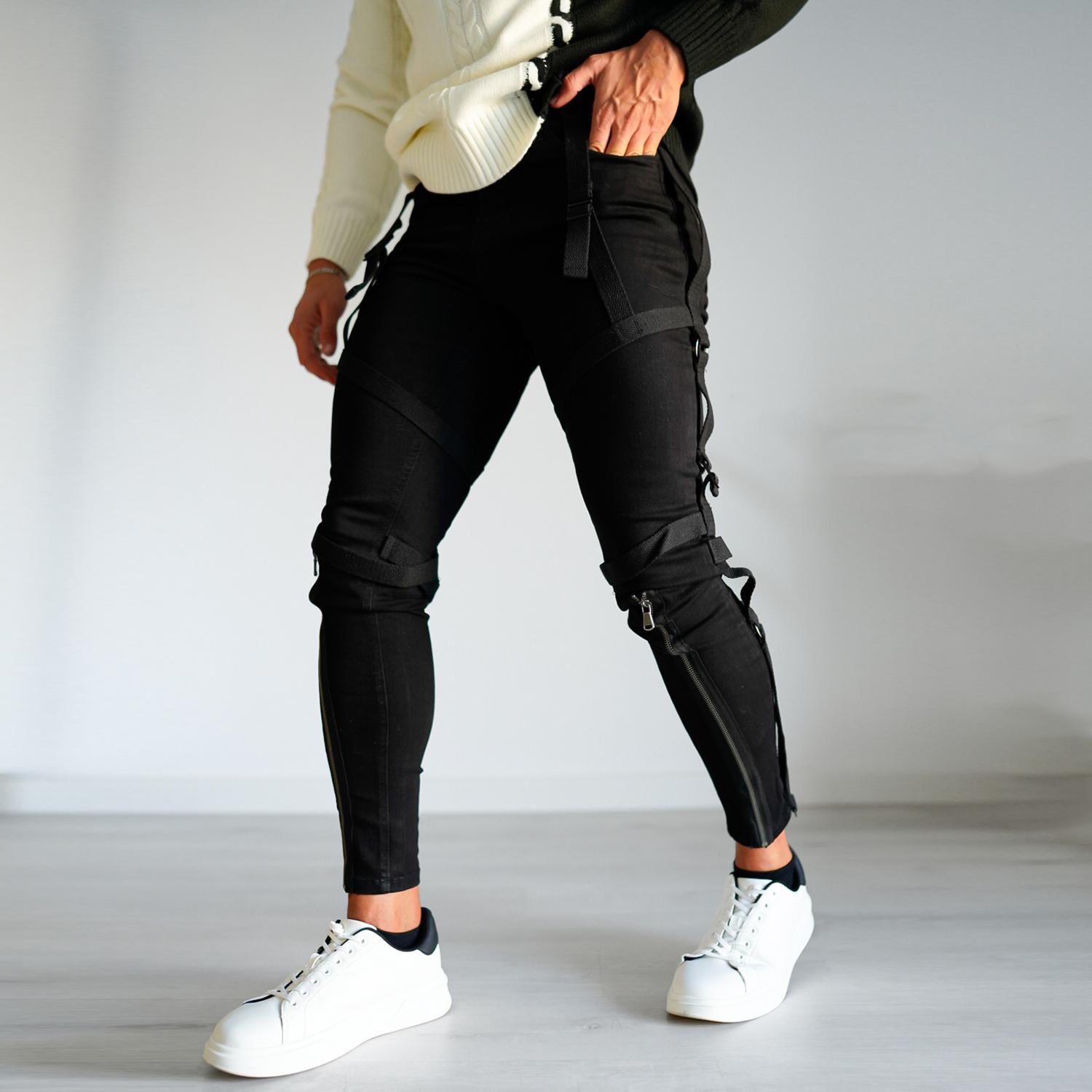 GINGTTO Men's Skinny Jeans Punk Gothic Zipper Denim Pants Hip hop Tapered Leg Slim Fit Jean GINGTTO Men's Skinny Jeans Punk Gothic Zipper Denim Pants Hip hop Tapered Leg Slim Fit Jean