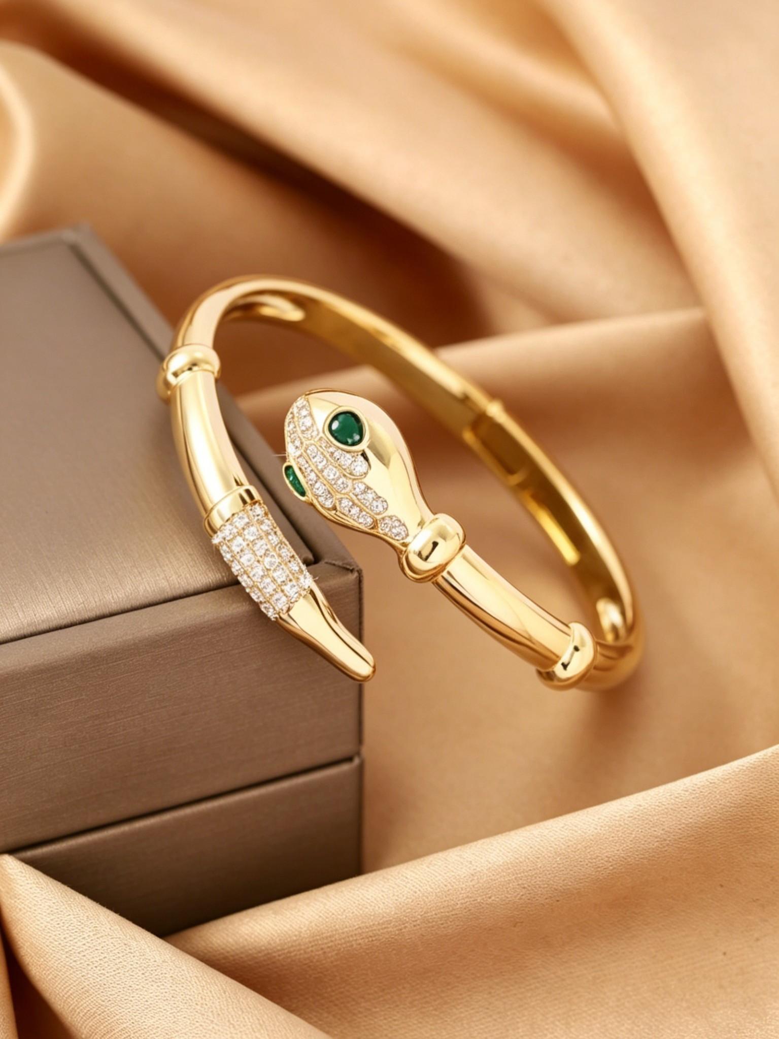 Luxury Snake Zircon Bracelet, Bamboo Joint Design, Unique Multifunctional Jewelry, Elegant Accessory for Various Occasions
