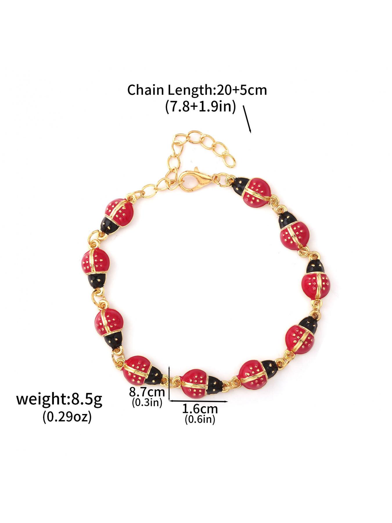 Women's Ladybug Bracelet Y2K Style Cute Insect Jewelry Kawaii Bug Accessories Fashion Trendy Unique Gift for Girls