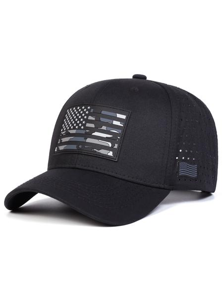 Unisex American Flag Baseball Cap, Adjustable Sun Protection Hat, Casual Woven Fitted Design for Spring & Fall Outdoor Activities