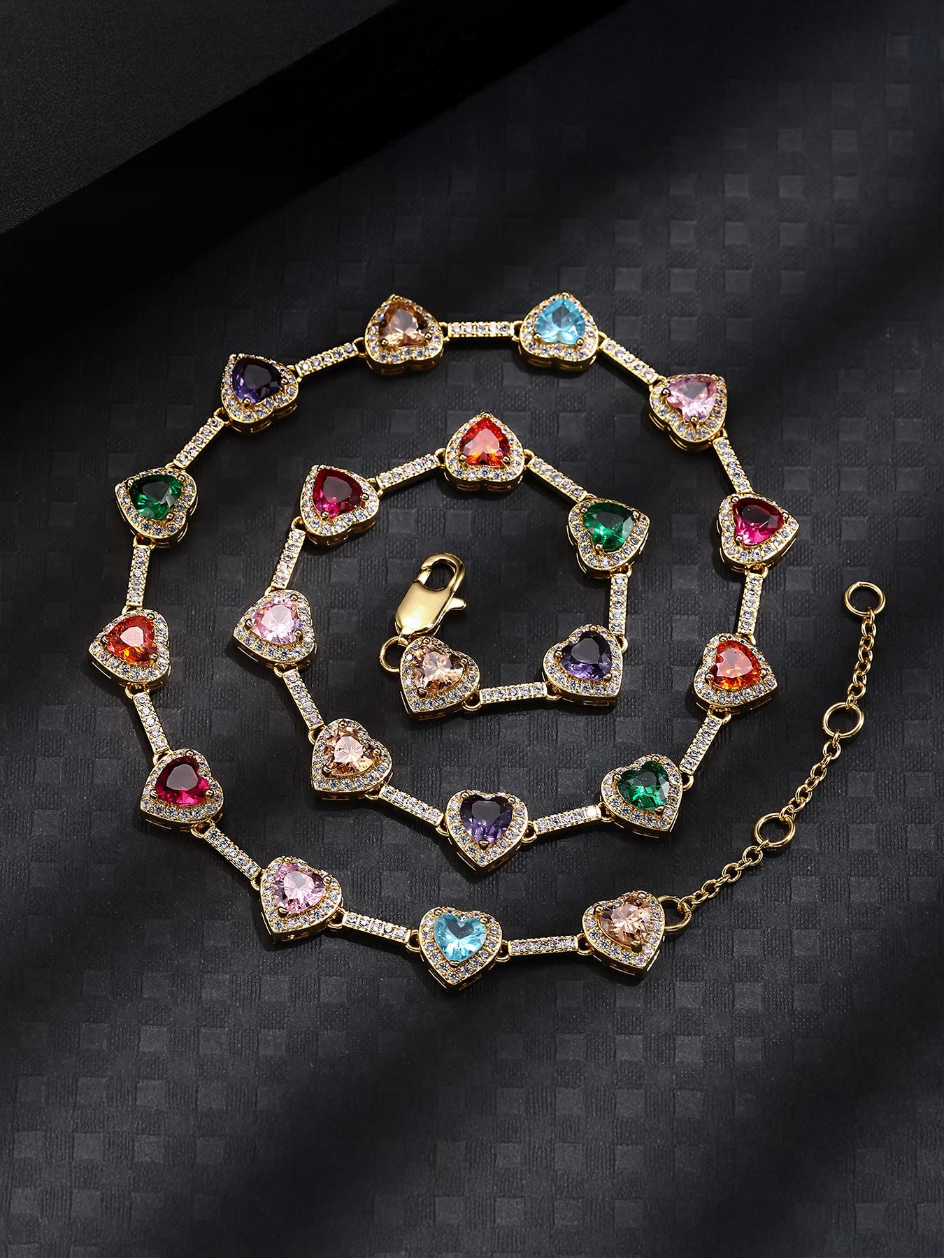 Women's Jewelry Set, Chain Necklace Bracelet Earrings Trio, Fashionable Jewelry Set, Elegant Jewelry Set, Sexy Colorful Accessories for All Seasons, Perfect Gift Idea