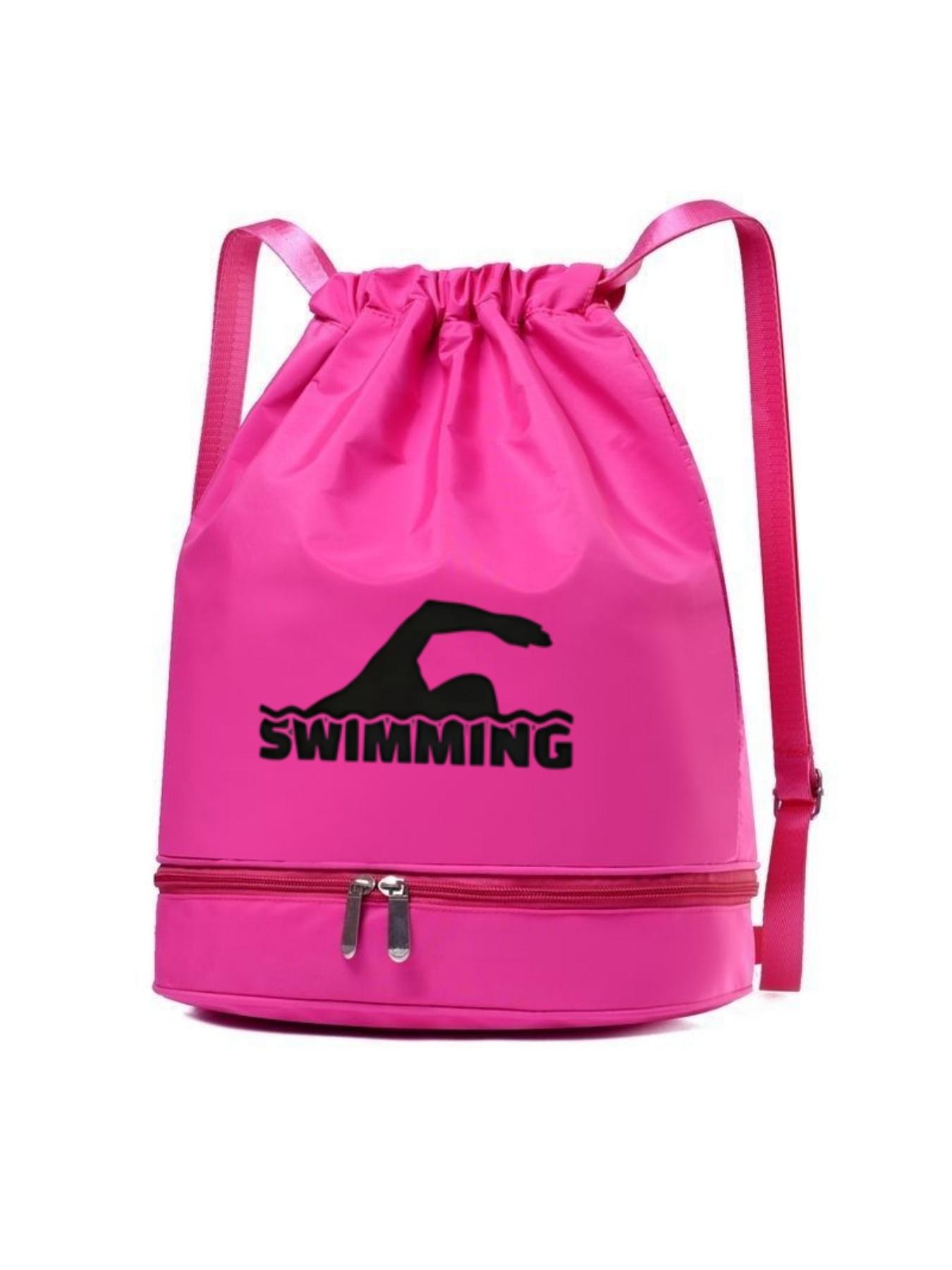 Swim Action Print Backpack, Fashionable Simple Crossbody Bag, Adjustable Strap, Separate Compartment, All-Season Design, Ideal Gift