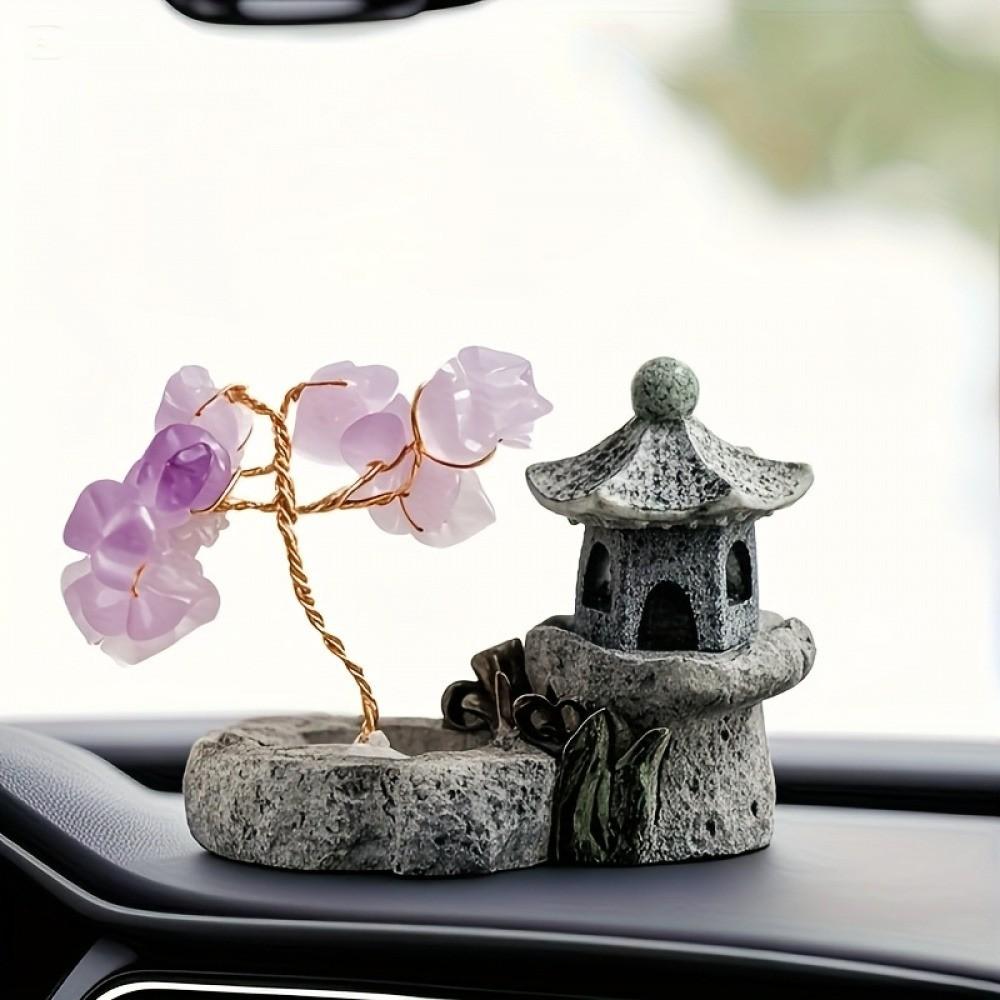 Crystal Tree Ornament for Car Use, Feng Shui Lucky Tree, Home and Office Decor, DIY Handmade Decoration, Ideal Christmas Gift