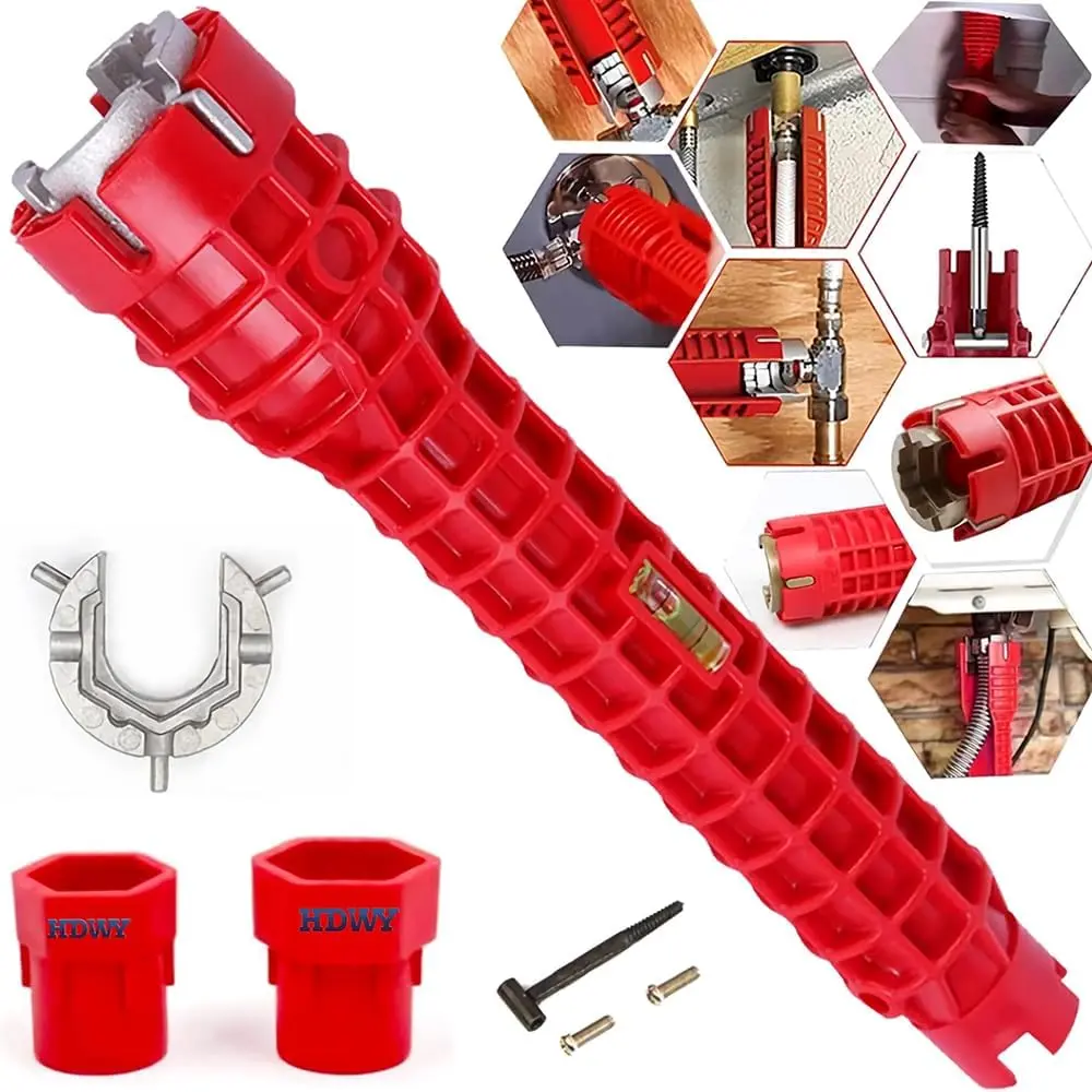 8-In-1 Multifunctional Plumbing Wrench, Universal Tight-Space Tool for Faucet Installation, Under-Sink Repair in Bathroom & Kitchen