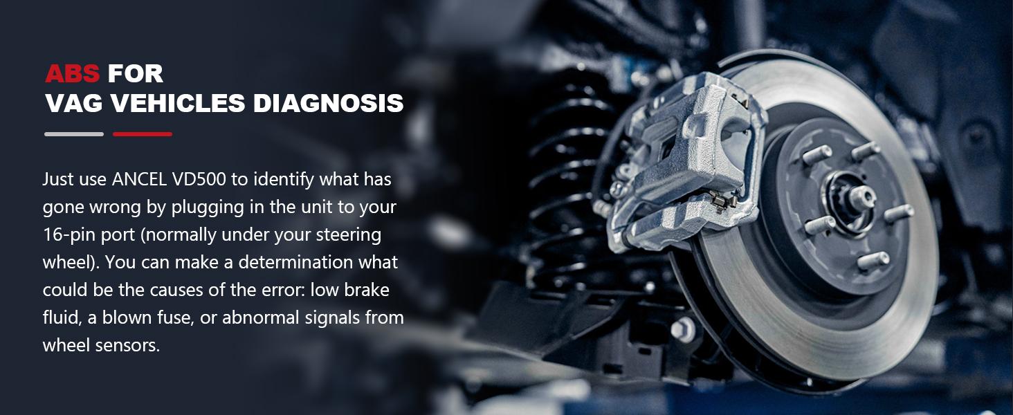 ANCEL VD500 OBD II DiagnosticScanner for Volkswagen VW AudiSkoda Seat Diagnosis Check EngineLight EPB ABS SRS Code Reader OilThrottle Position Adaption Brake PadReset Tool
