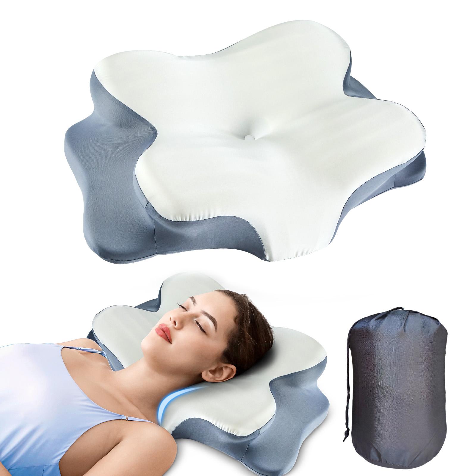 Butterfly-shaped neck pillow with storage bag, Orthopedic Memory Foam pillow with washable silk pillowcase, a perfect gift for birthdays, Valentine's Day, and Christmas, suitable for side, back, and stomach sleepers, home, travel, camping