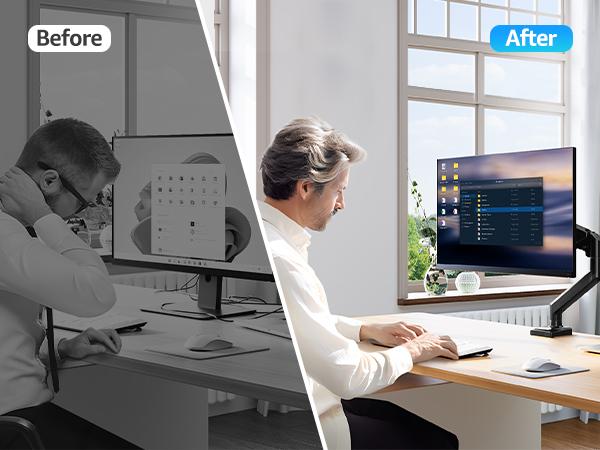 Hot Deal  Gas Spring Single Monitor Desk Mount for 13"-32" Screens