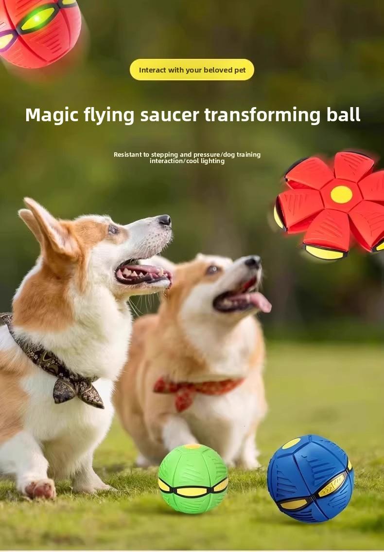 Dog toy - Self-amusement boredom relief elastic ball - Magic flying disc - Deformable ball - Footed ball - Educational toy - Outdoor sports ball