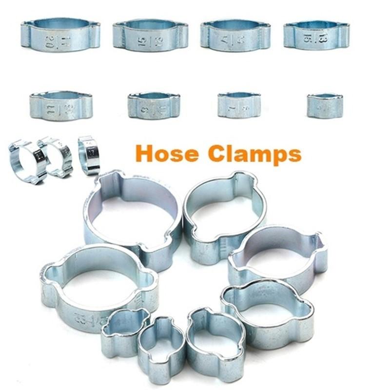 80pcs Dual Ear O-Ring Clamps for Air Fuel Hose, Gasoline Tube Clips, 5-20mm, Durable and Reliable, Ideal for Automotive Use