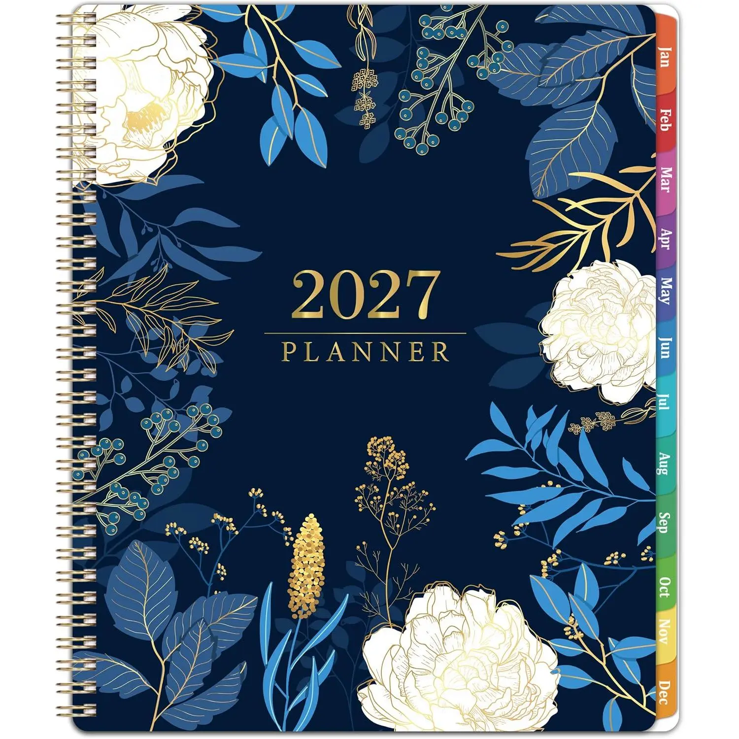2027 Planner - 2027 Planner Weekly and Monthly, Jan 2027 - Dec 2027, Monthly Planner, 8.5" x 11", Calendar Planner, Monthly Tabs, -Wire Binding, Holidays,  Pocket