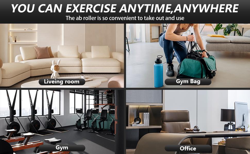 Ab Roller Wheel with Elbow Support, Automatic Rebound Abdominal Wheel,Ab Roller for Abdominal Exercise Machine,Abs Workout Equipment,Trainer Fitness Belly Training for Men & Women