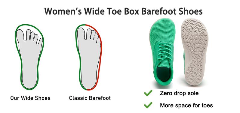 Women's Barefoot Shoes Wide Toe Box Shoes Minimalist Sneakers Zero Drop Sole Classic Fit Low Top Walking Shoes