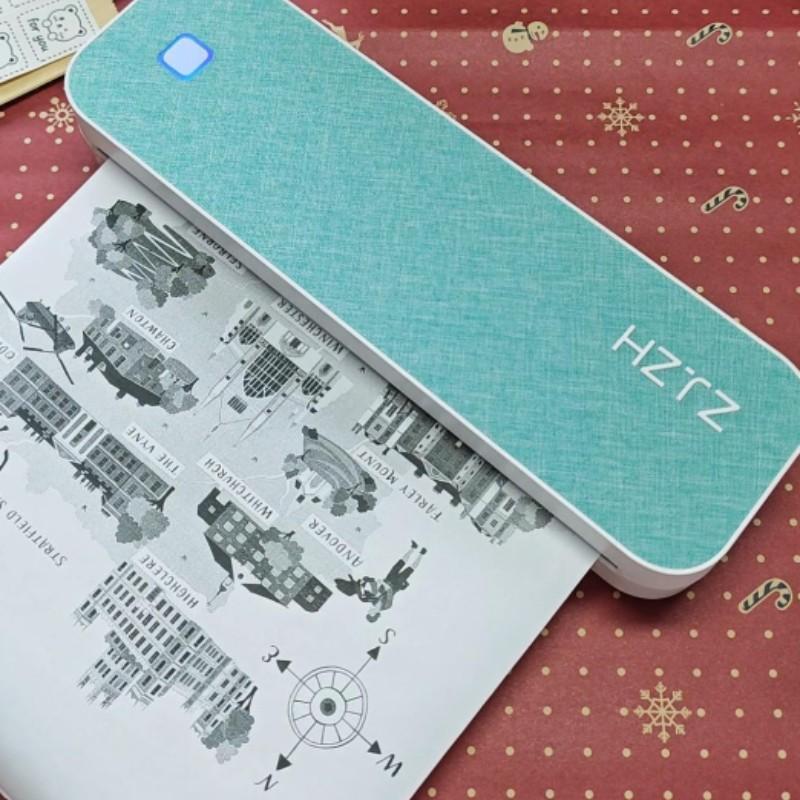 Hztz Mini Portable A4 Thermal Printer, Wireless Connection, Compatible with Android and iOS, Includes 10 Tattoo Papers, High-Quality Printing