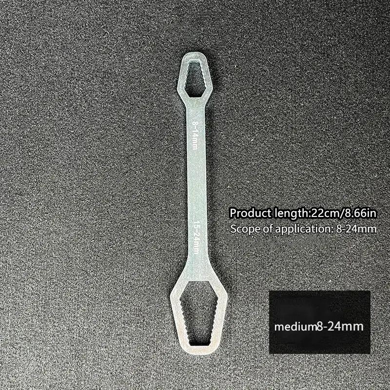 1pc3-17mm New Multi-functional Double Head Wrench Household Tools Universal Self-tightening Adjustable Special-shaped Wrench Portable Hand Tools Multipurpose Black 3.5mm Thick Torx Wrench, Adjustable Self-Tightening Dual-Head Spanner