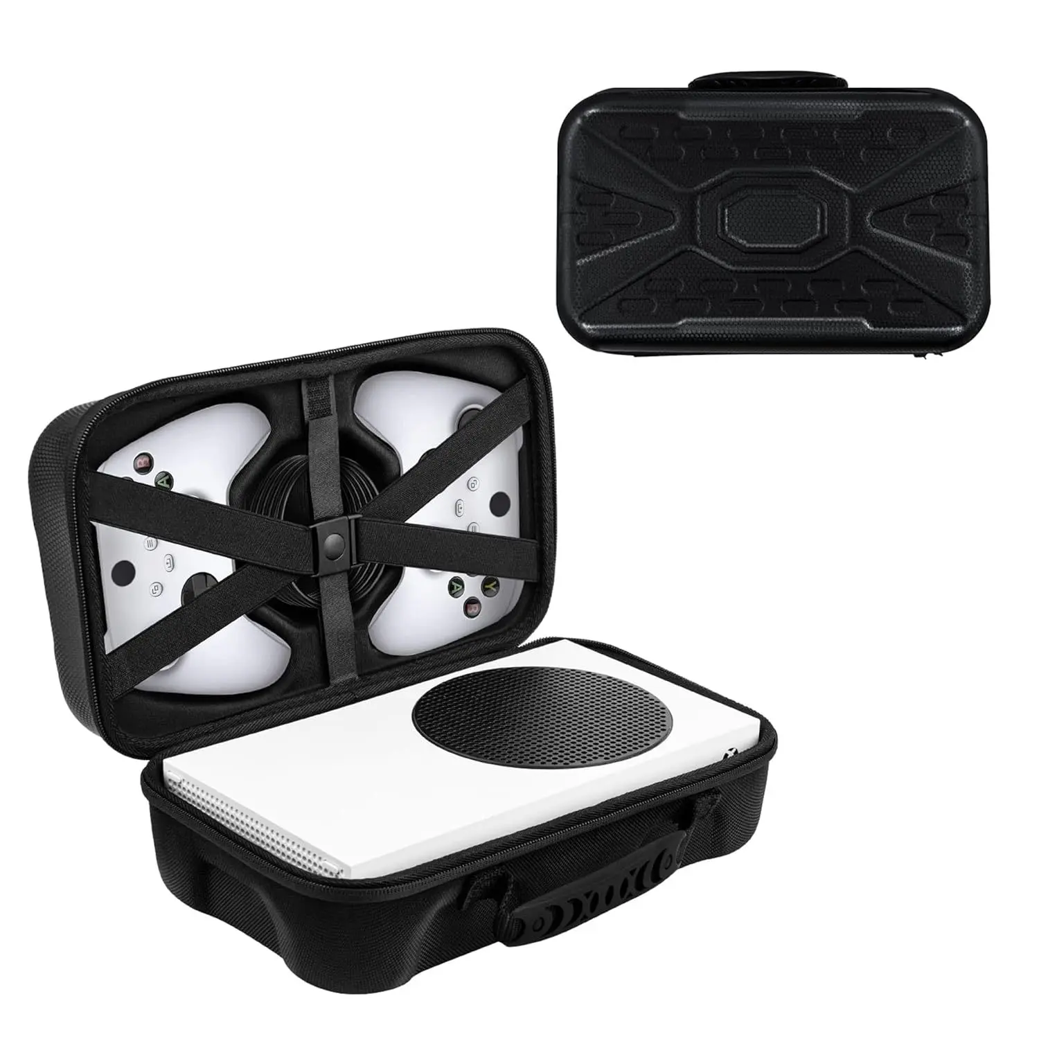 Hard Carrying Case for Xbox Series S Console & Wireless Controller, Black Travel Storage Bag for Gaming Accessories - Console + Controller