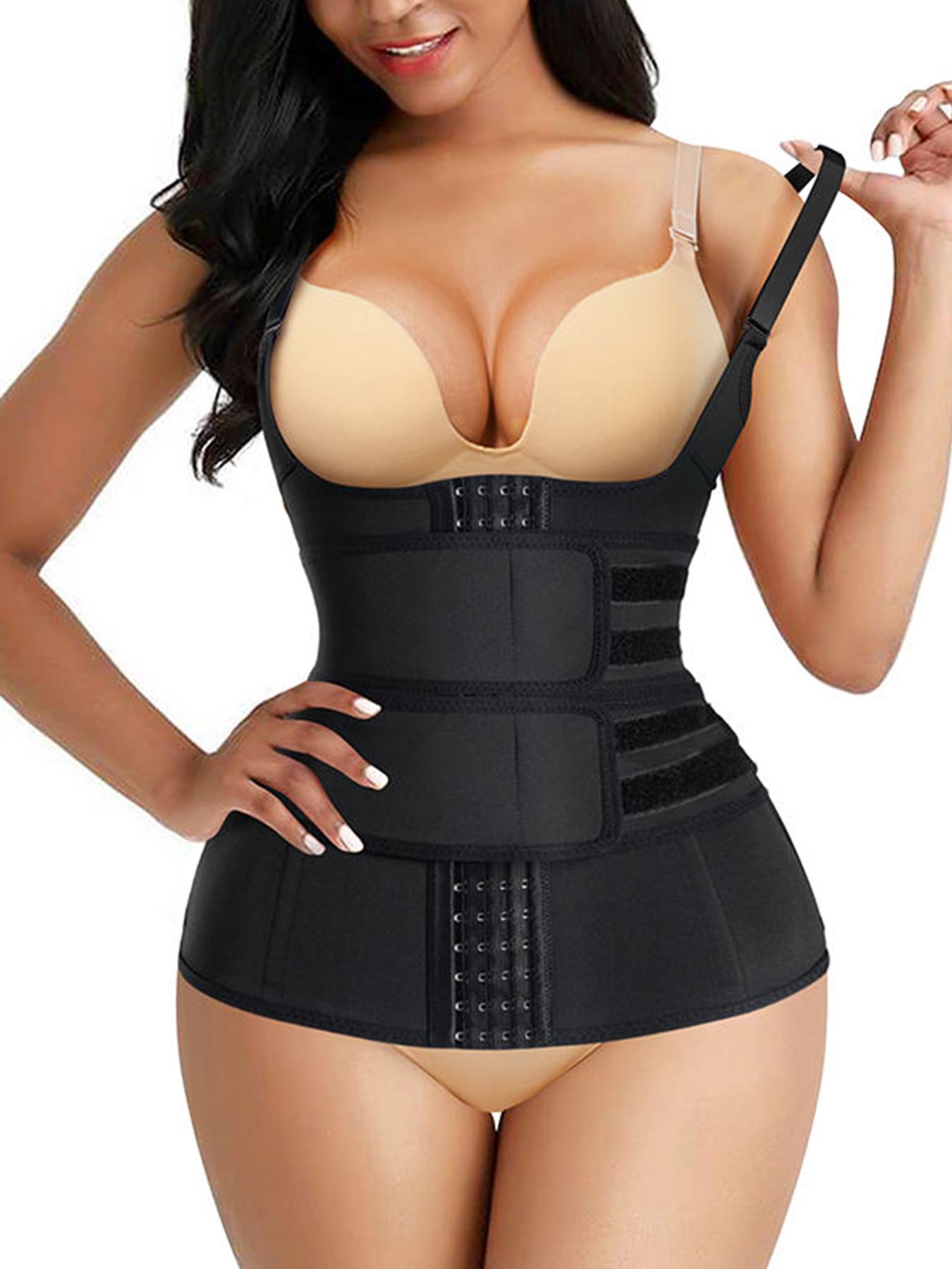 Women's body shaping camisole with chest support, adjustable shoulder straps, double-layer pressure to tighten the abdomen, 4 steel bones to strengthen the pressure to prevent curling, High Compression Shapewear