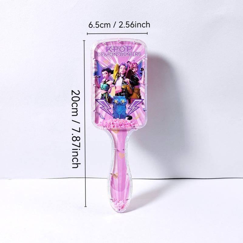 Kpop Demon Hunter Cushion Comb, High-Quality Long Handle Sofa Comb, Universal Styling Tool for Women, Cartoon Design, Hair Detangling Comb