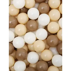 5.5CM 50/100pcs Soft Ball Pit Ball Crush Proof Plastic Balls With Reusable Net Bag for Kids Coffee Beige Cream Brown Mix Colours