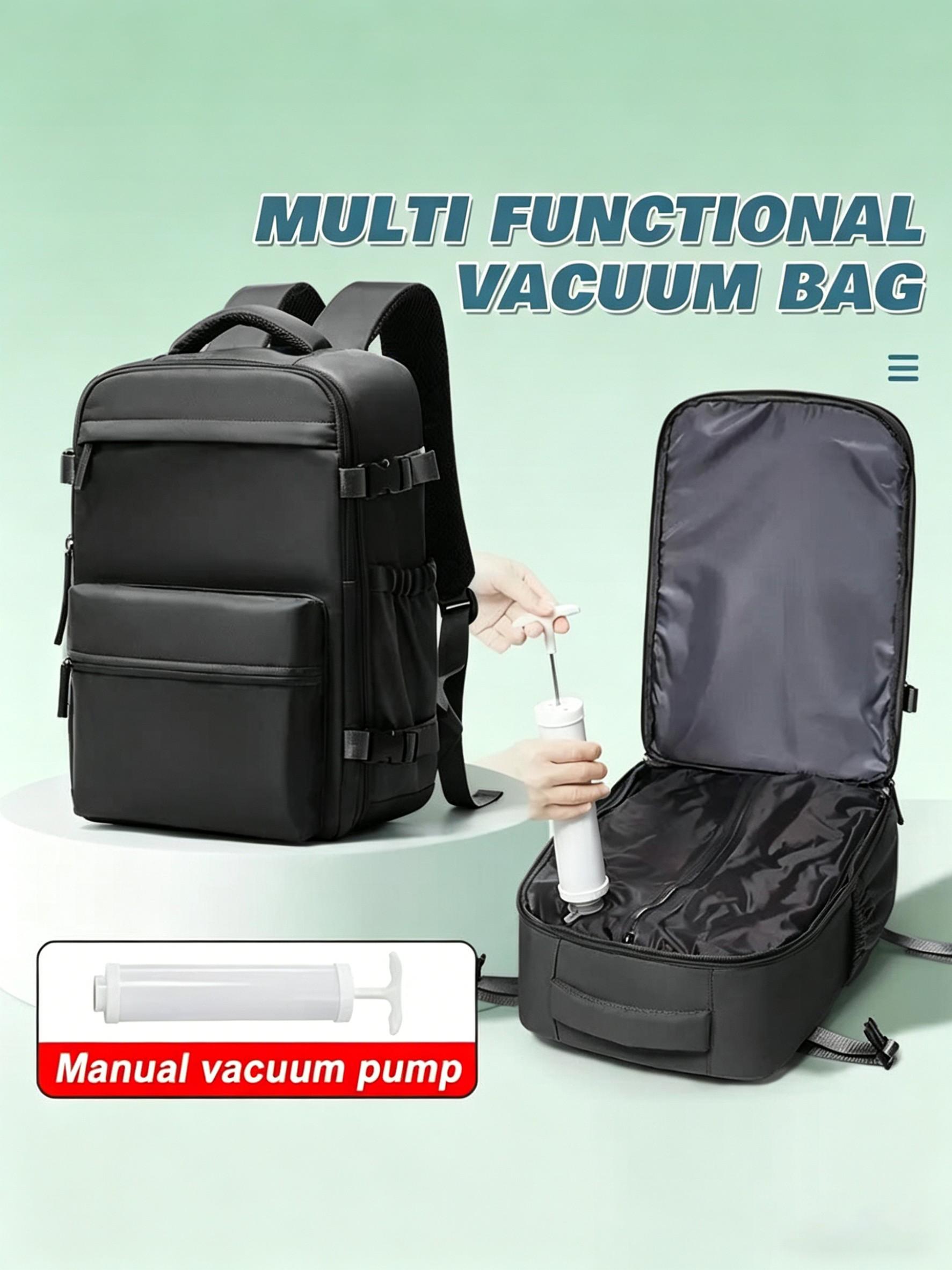 Commuting Vacuum Compressed Travel Work Backpack, Vacuum Compression Backpacks, Ryanair Boarding Ready, Large Capacity, Business Laptop, Women's Backpack with Air Pump