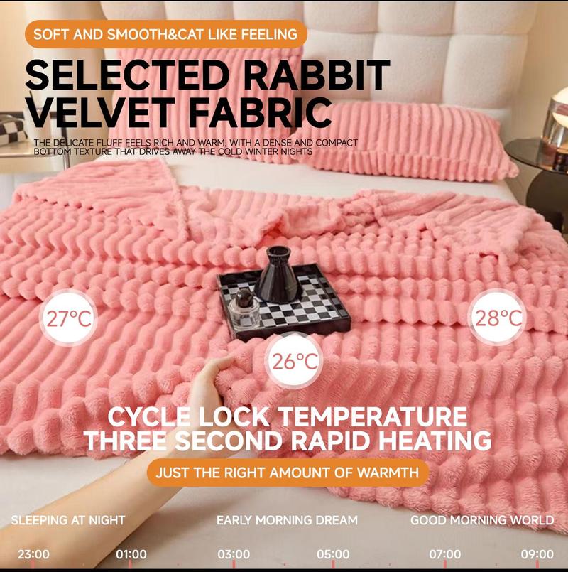 Luxurious Faux Rabbit Fur Throw Blanket - Soft, Warm & Cozy for Couch, Bed, Office, and Travel - Versatile All-Season Gift,Ideal for Bed,Couch, Travel,Camping, All Seasons,Home Bedroom Decor Plush Outdoorfun,Summer Aesthetic