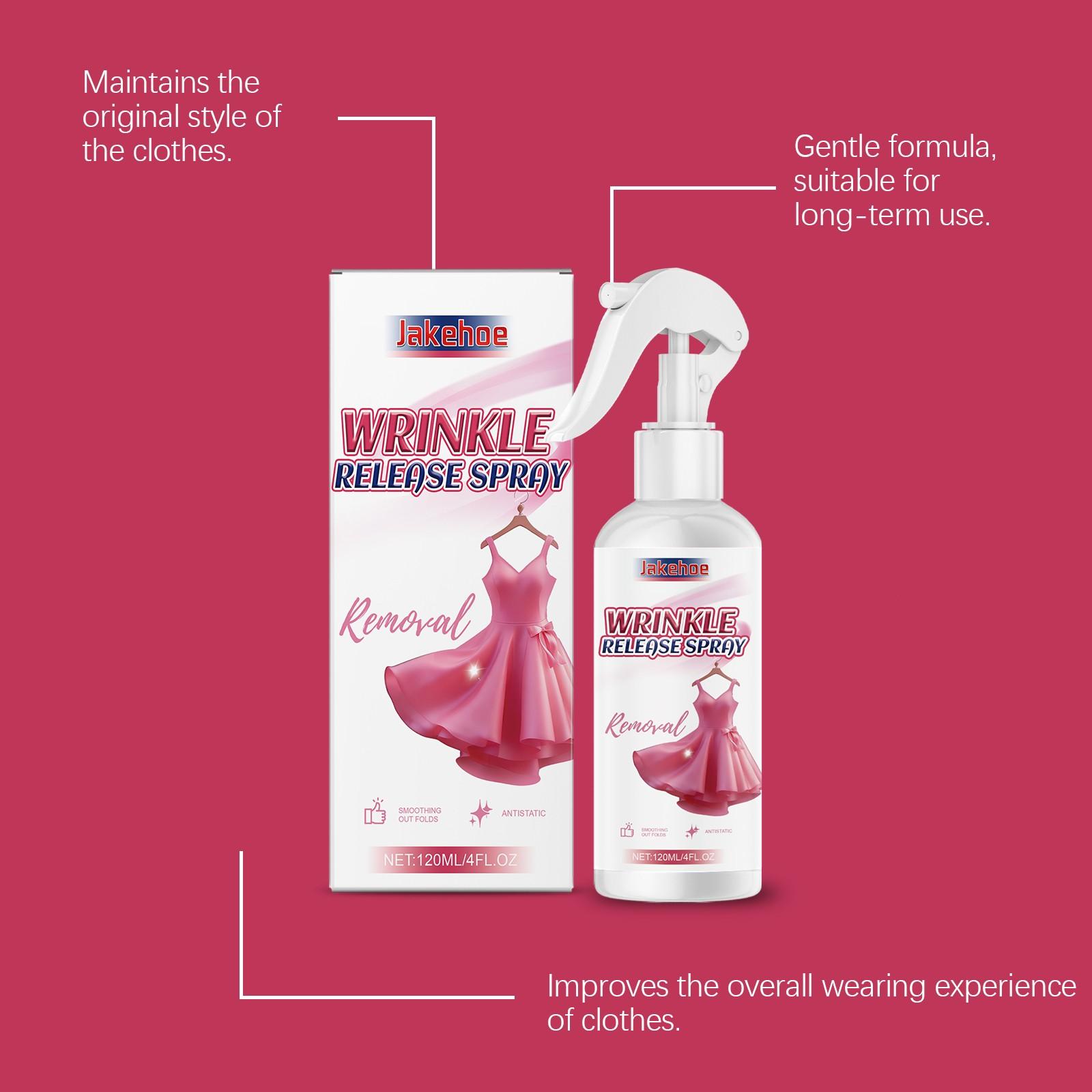 2-Pack Clothing Wrinkle Remover Spray (120ML*2), Easy-To-Use, Effectively Reduces Wrinkles, Suitable for Various Fabrics, Essential Travel Spray